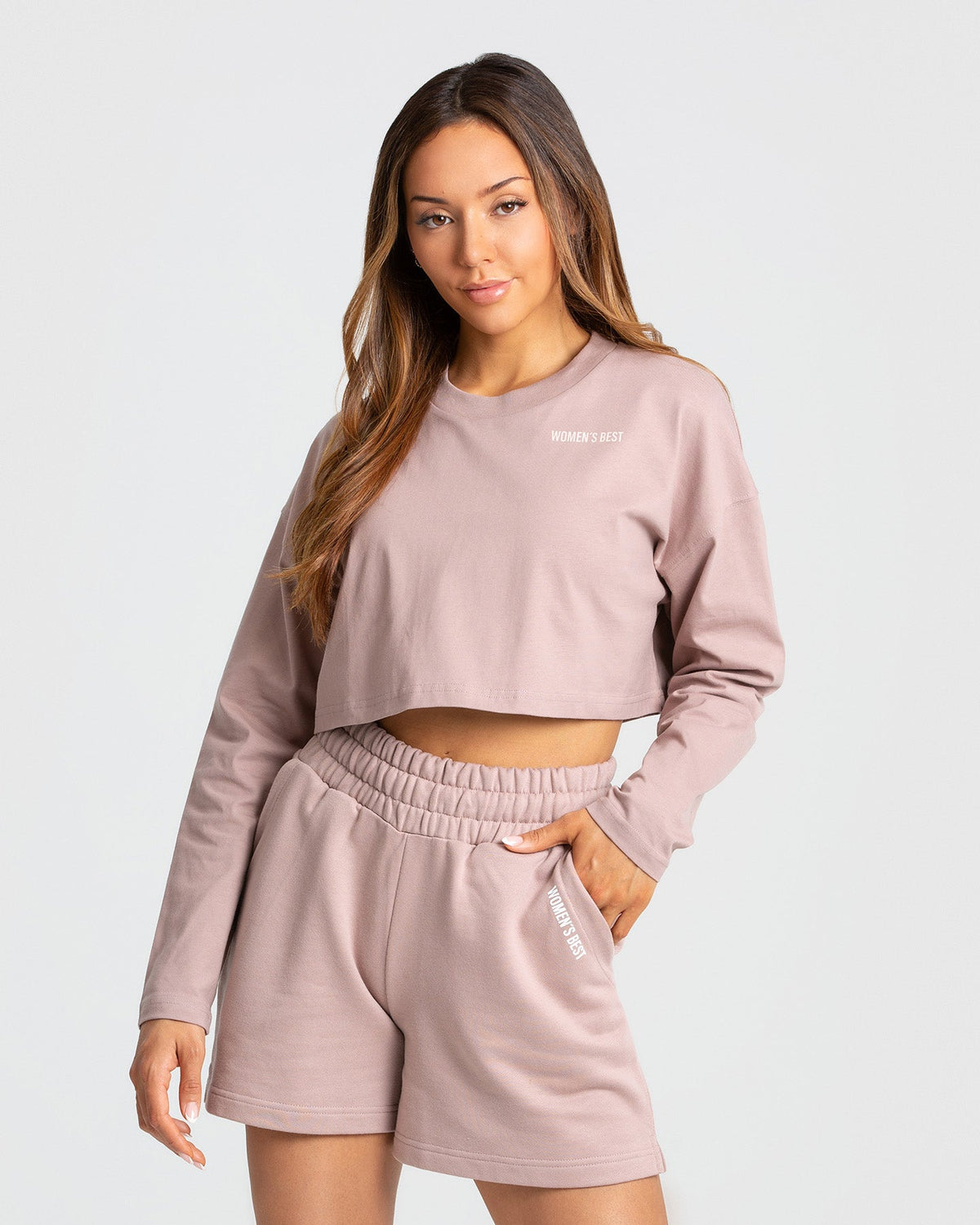 Comfort Oversized Cropped Long Sleeve T-Shirt | Taupe