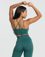 Power Seamless Sports Bra | Forest Green